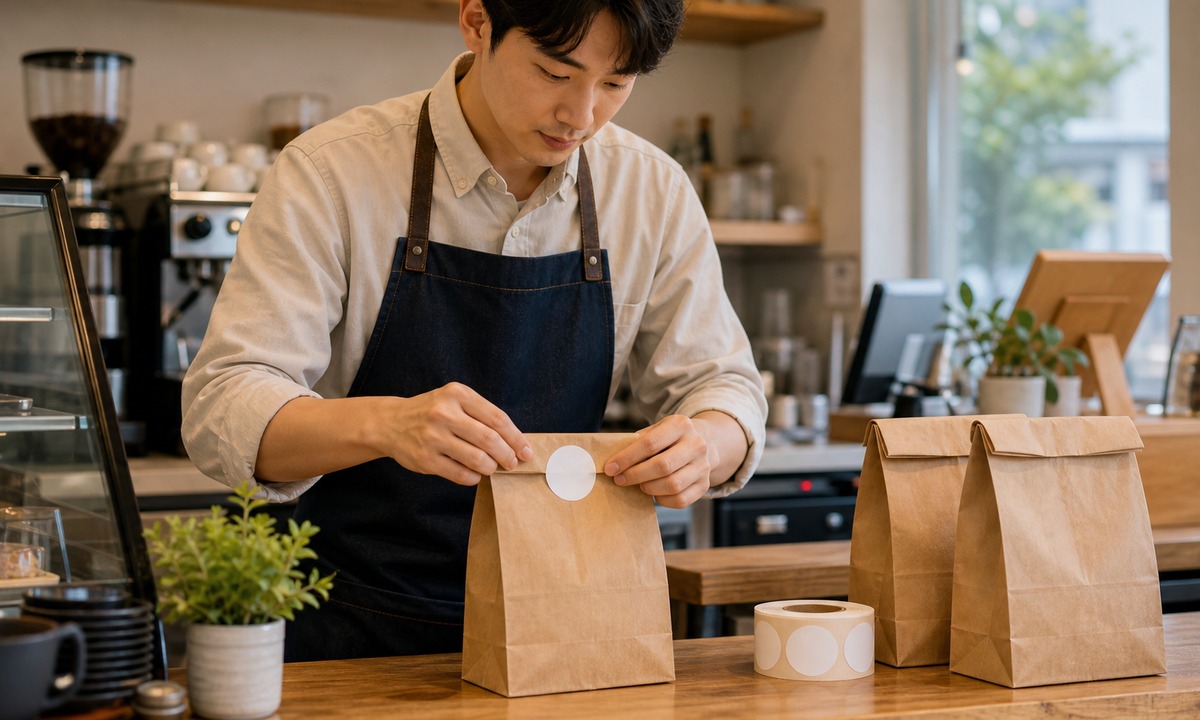 포장 봉투 스티커 문구 활용법: 한 번 산 손님을 다시 떠올리게 하는 방법 대표 이미지