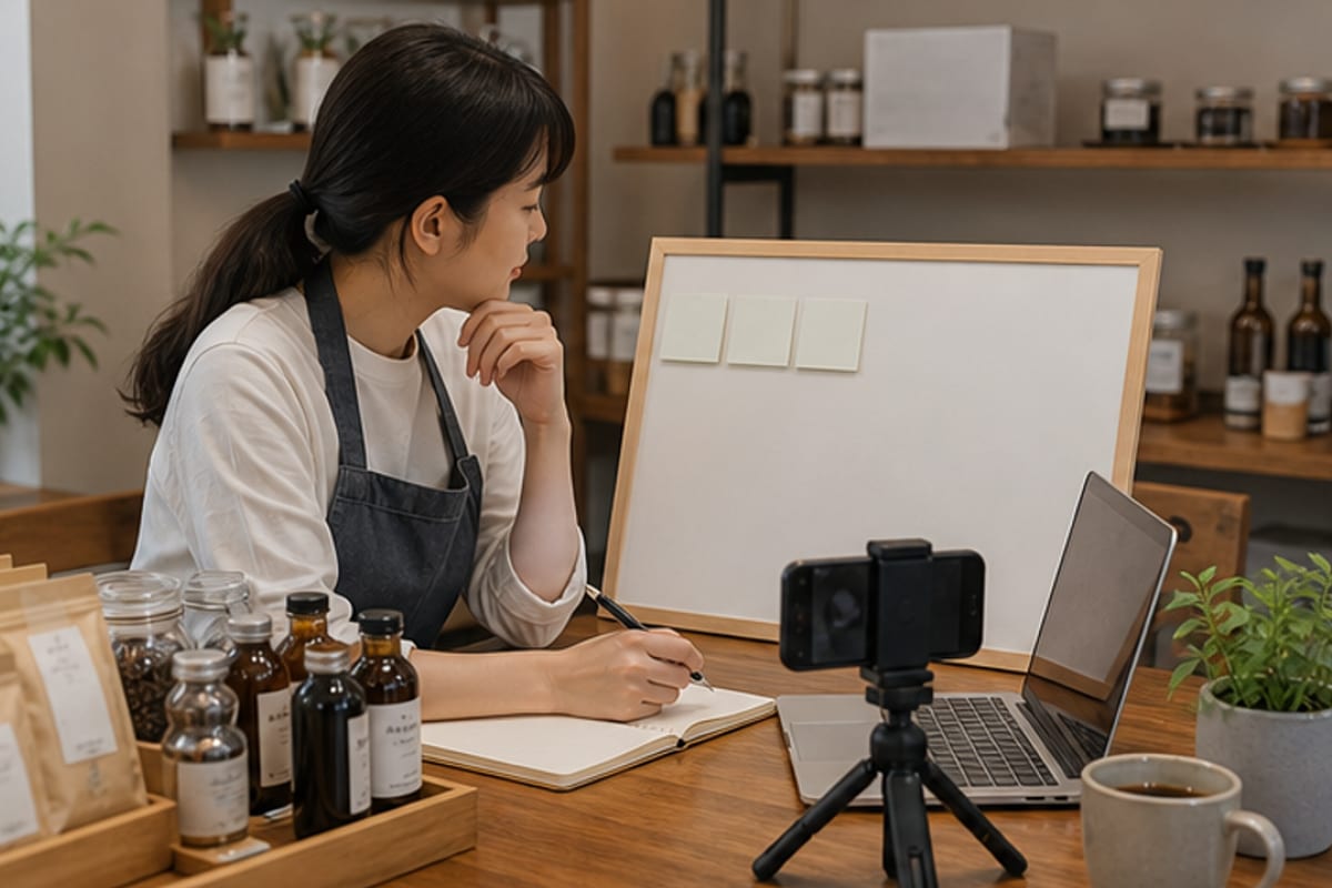 유튜브를 해야 할지 고민하지만 광고 영상 말고 무엇을 찍어야 할지 모르는 사장님이 동네 가게 유튜브 주제 문제를 점검하는 장면